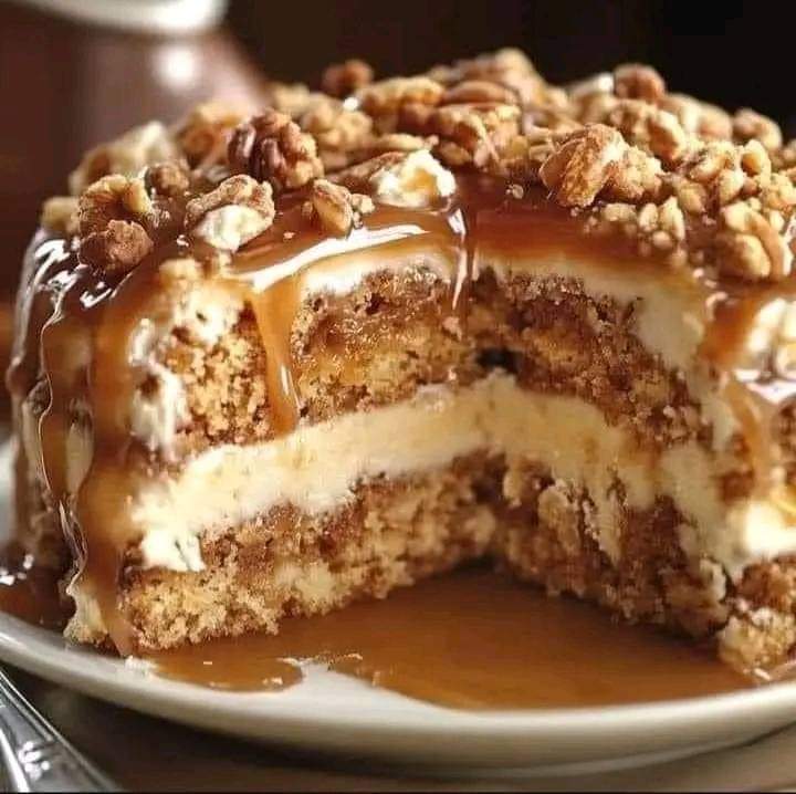 Caramel Crunch Cake Recipe